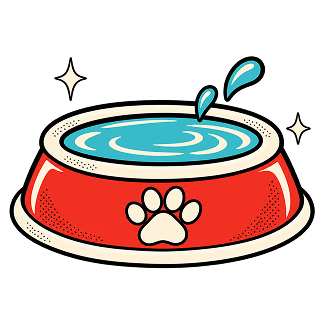 A bowl of fresh water for dogs